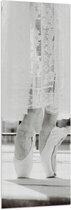 Vlag - Ballerina in Witte Kanten Jurk op Spitzen (Zwart-wit) - 50x150 cm Foto op Polyester Vlag