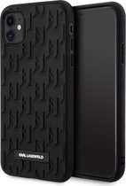 Coque arrière pour iPhone 11/XR - Karl Lagerfeld - Zwart uni - TPU (souple)