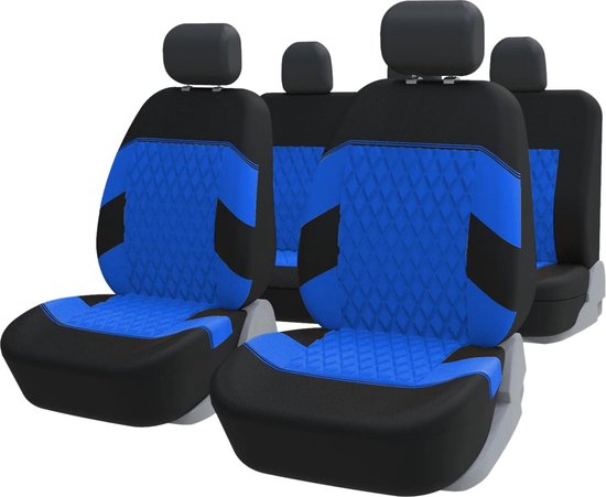 Housses de siège de voiture ensemble universel bleu - housses de siège de  voiture