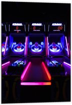 Dibond - Ballengooien Spel in Arcade Hal - 60x90 cm Foto op Aluminium (Wanddecoratie van metaal)