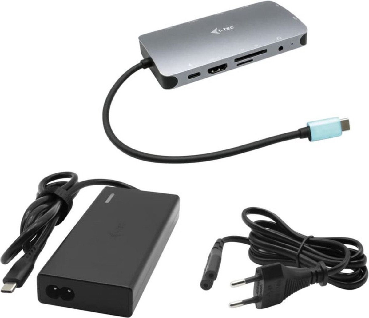 i-tec USB-C Metal Nano Dock HDMI/VGA met LAN + Universal Charger 77 W