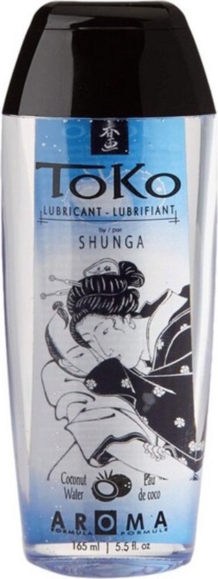 Lubrifiant Toko Aroma Shunga eau de coco avec illustration japonaise et texte eau de coco.