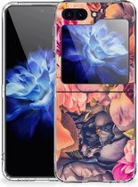 Telefoontas Geschikt voor Samsung Galaxy Z Flip 5 Hoesje Super als Moederdag Cadeau Bosje Bloemen