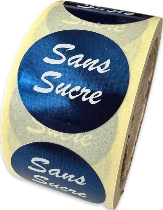 Sucre Sticker Sans Sucre sticker op rol - 250 Stuks - 25mm - voedseletiket - HACCP | bol