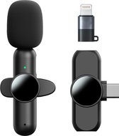 Techvavo® Draadloze Microfoon - Dasspeld Microfoon - USB C & iPhone - Lavelier Microfoon - Plug & Play