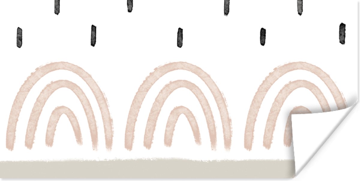 Poster Regenboog - Pastel - Regen - 160x80 cm