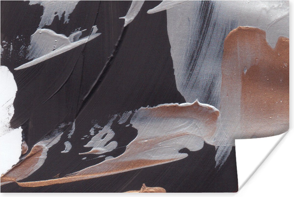 Poster Abstract - Verf - Goud - 90x60 cm