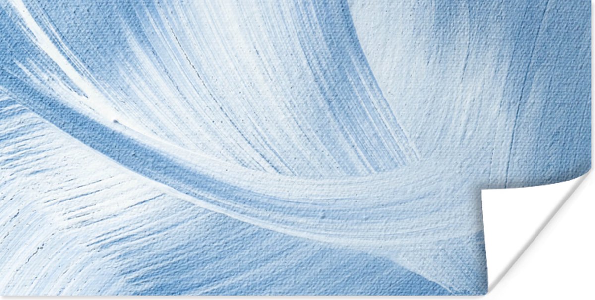 Poster Acrylverf - Blauw - Design - 120x60 cm