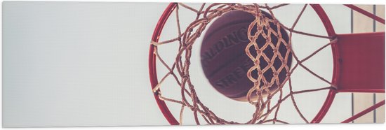 Vlag - Basket door Basketbal Heen - 90x30 cm Foto op Polyester Vlag