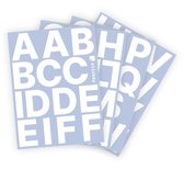 Letter stickers / Plakletters - Stickervellen Set - Wit - 6cm hoog - Geschikt voor binnen en buiten - Standaard lettertype - Glans