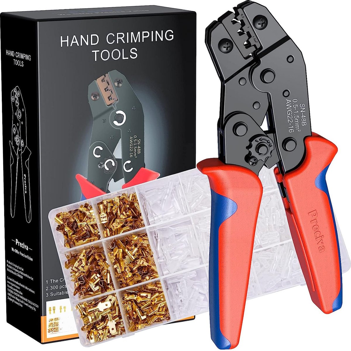 Krimptang incl. 300 stuks plaat steekhulzen set I krimptang voor 0.50