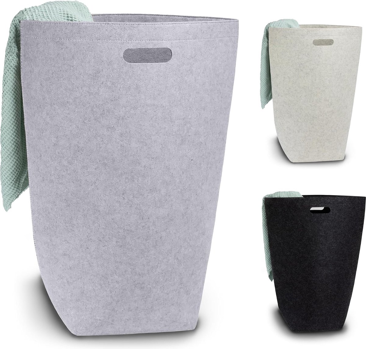 Goedkoopste Neiles Original Wasmand, designerwasverzamelaar, 80 liter, grijs van vilt, wasmand