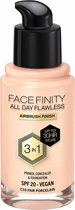 Crème Make-up Basis Max Factor Face Finity All Day Flawless 3 in 1 Spf 20 Nº C10 Fair porcelain 30 ml
