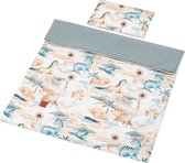 Puer Dekbedovertrek - Dino - 135x100cm - Babybed - Dierenprint