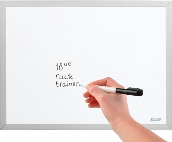 Desq - Whiteboard - Magnetisch - Wit - Aluminium omlijsting - 30 x 40 cm - Desq
