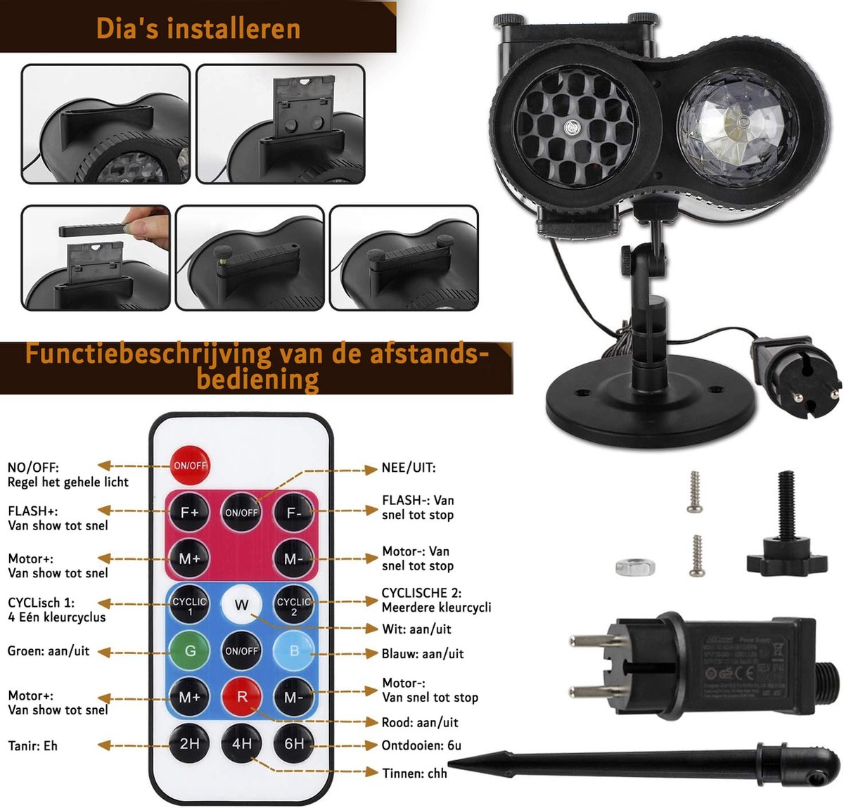 B-right Halloween kerstprojector, raam, watergolfeffect