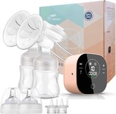 Bol.com Elektrische dubbele melkpomp borstkolf met 2 modi en 10 standen ultra-stille oplaadbare borstkolf voor onderweg en thuis aanbieding