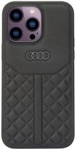 Audi Genuine Leather Back Case - Geschikt voor Apple iPhone 14 Pro (6.1") - Zwart