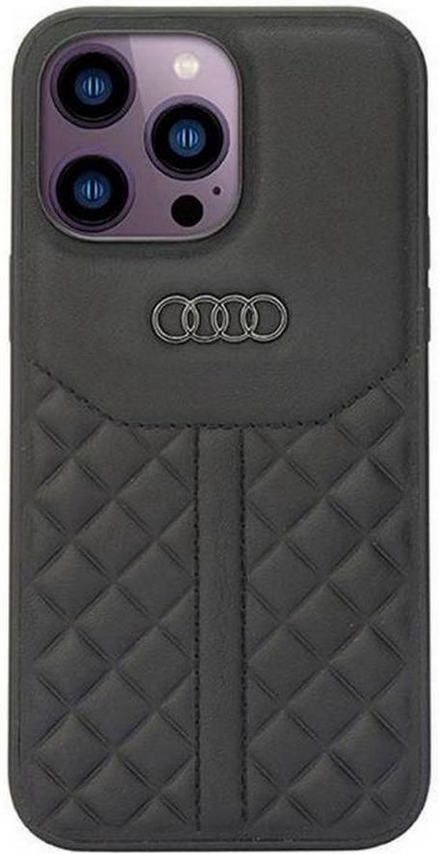 Audi Genuine Leather Back Case - Geschikt voor Apple iPhone 14 Pro (6.1