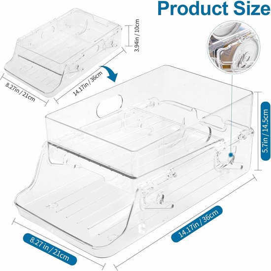 ZIOYA Kühlschrank Organizer Drink Organizer Dosen