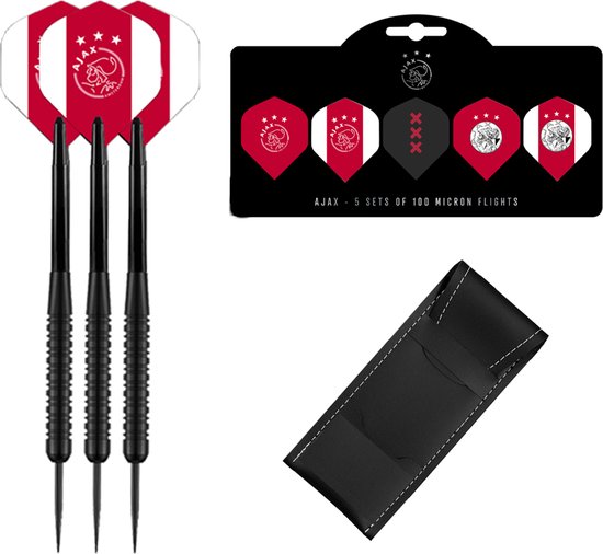 Ajax Dartbord - Dartbord met 6 dartpijlen - Multipack 5 Sets Dart Flights - Dart Shafts - Darts - Cadeau van Ajax — afbeelding 2