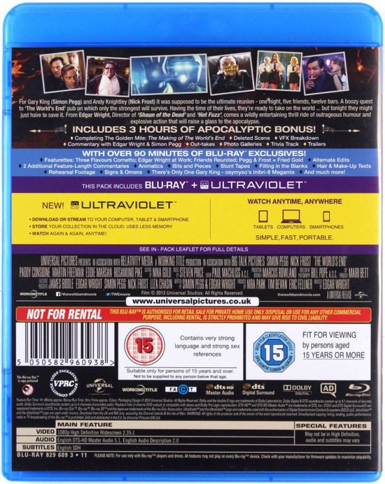 Achterkant van de Blu-ray hoes, met details van de film en de inhoud van de disc.