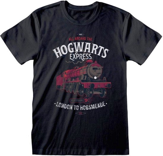 PCMerch Harry Potter - All Aboard The Hogwarts Express Heren T-shirt - XL - Zwart