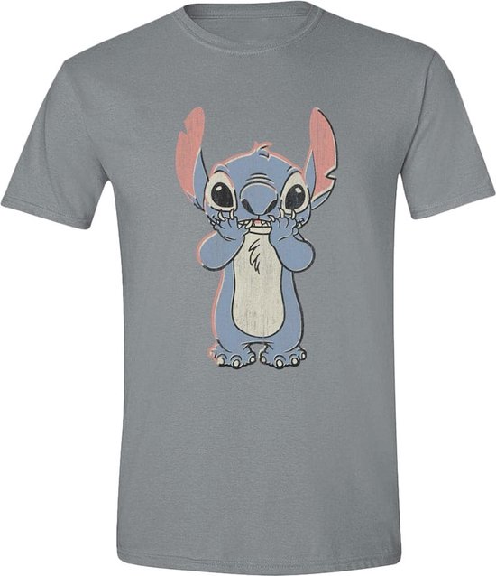 PCMerch Lilo & Stitch - Stitch Excited Heren T-shirt - L - Grijs