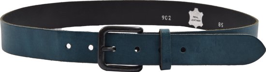 Riem en cuir décontractée en Blauw - 3,5 cm de largeur - 85 cm de longueur - Cuir