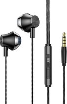Earpods - Bedrade oortjes - In Ear Oordopjes - Oortjes met Draad en Microfoon - Extra Bass - 3,5mm Jack Aansluiting - 120cm kabel - Zwart