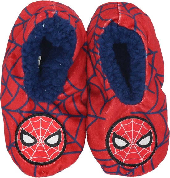 SPIDER-MAN - spiderman - sloffen - pantoffels - maat 26-28 - rood/blauw