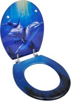 The Living Store Toiletbril Dolphins MDF - 43.7 x 37.8 cm - Duurzaam Materiaal
