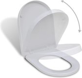 The Living Store Toiletbril Vierkant - 48x35 cm - Soft-close - Polypropyleen - Verstelbaar - Wit
