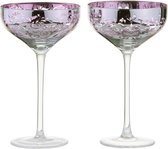 Artland set van 2 champagne glazen uit de Filigraan collectie Lila Jaspisblauw