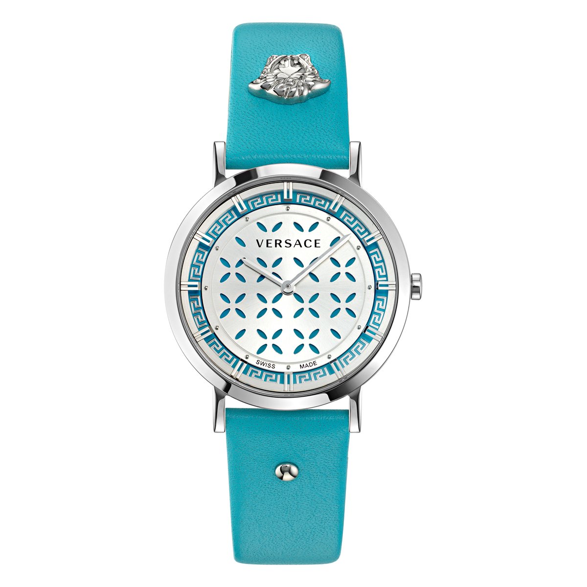 Versace Versace New Generation VE3M00823 Horloge - Leer - Blauw - Ø 36 mm