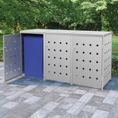 The Living Store Afvalcontainer Berging 3x240L - Roestvrij Staal - 207x77.5x115cm