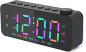 Digitale FM LED alarmklok - dimbaar - kinderen - netstroom - zwart