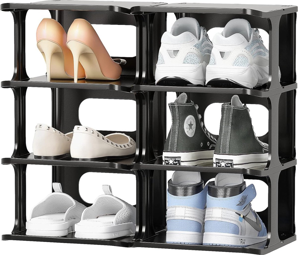 Organisateur Chaussures, Rangements Flexibles pour Chaussures, Racks à  Chaussures en Plastique d'une Capacité de 8