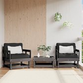The Living Store Chaise de jardin - Bois de pin - Grijs - 64 x 61 x 62 cm - Conception modulaire