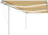 The Living Store Terrasluifel Uitschuifbaar - 600 x 350 cm - Geel en wit