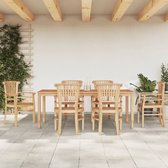The Living Store Houten Tuinset - Teakhout - 200x90x75 cm - 6 stoelen