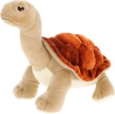 Keel Toys pluche Land schildpad knuffeldier - bruin/beige - lopend - 25 cm - Luxe Eco kwaliteit knuffels