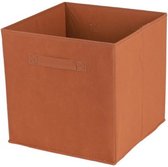 Urban Living Opbergmand/kastmand Square Box - karton/kunststof - 29 liter - oranje - 31 x 31 x 31 cm - Vakkenkast manden