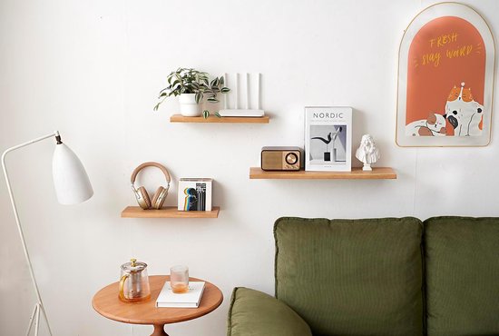 Étagère murale en bois massif pour salle de bain, salle de bain