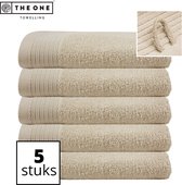 Handdoeken The One Toweling Classic - Pack économique - Haute absorption d'humidité - 100 % coton peigné - 70 x 140 cm - Beige - 5 Pièces