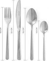 Stainless Steel 24 Piece, Service for 6 People, Tableware with Forks, Knives, Tablespoons and Teaspoons, Dishwasher Safe Dinnerware