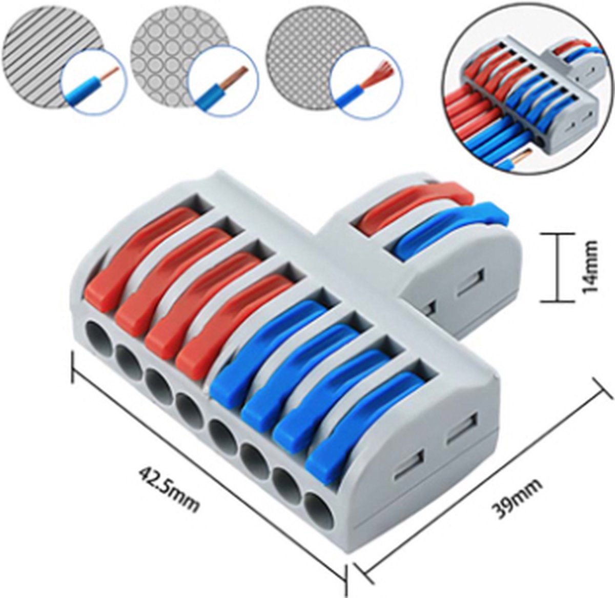Lasklem - kabel Verbinding connector - duo - 2/8 polig - 32A -400V Rood-Blauw SPL-82