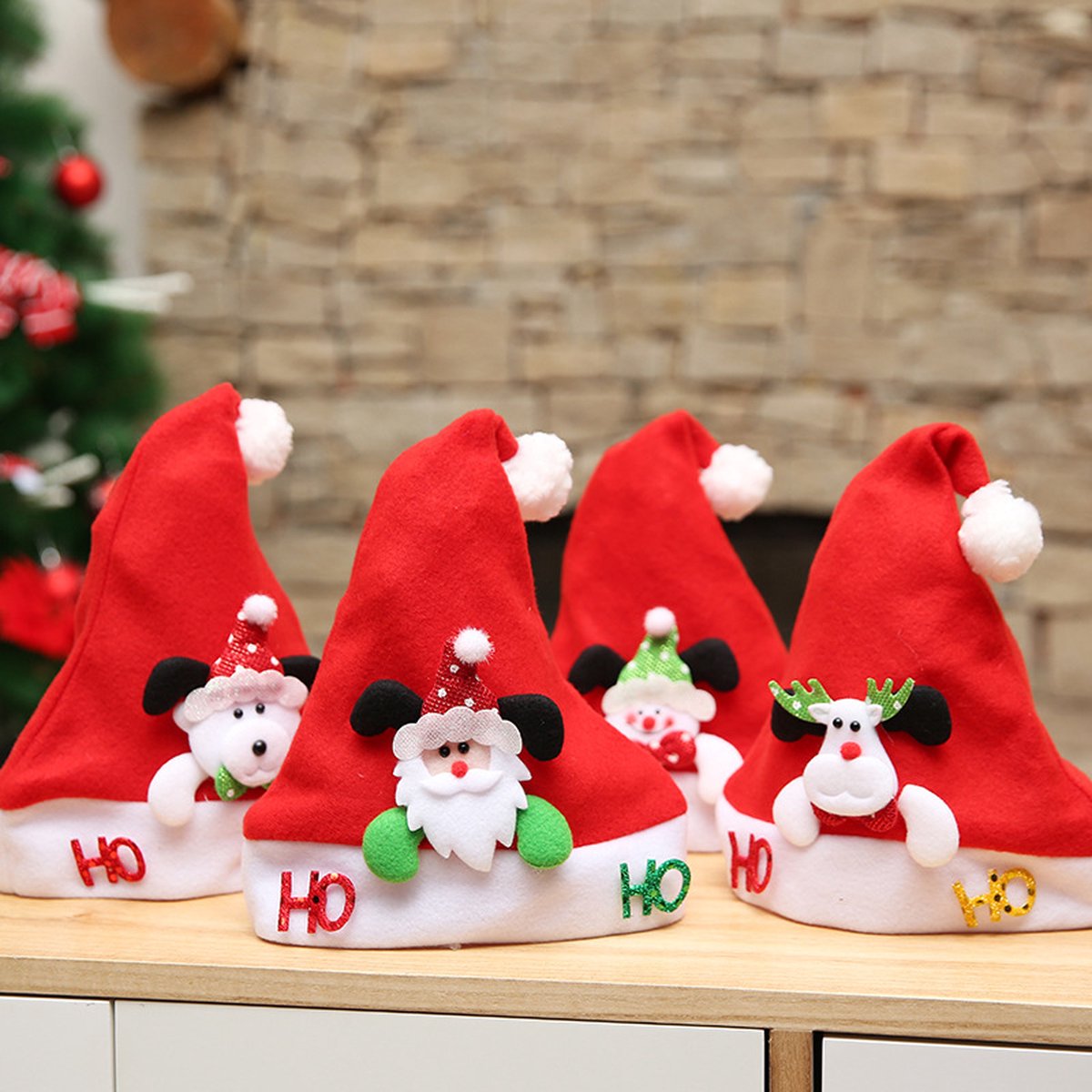 Kerstmuts voor Kinderen - Kinder Kerstmuts - Ho Ho Ho - Merry Christmas - Sneeuwpop - Kerstman - Rendier - IJsbeer