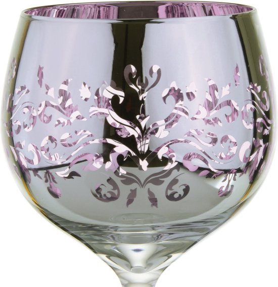 ARTLAND - Set of 2 filigree gin glasses I blue galvanized glasses