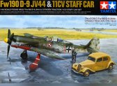 1:48 Tamiya 25213 Focke-Wulf Fw190 D-9 JV44 & Citroen 11CV Staff Car Set Kit plastique